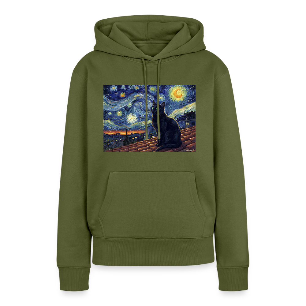 Sternennacht… aber die Katze denkt nach | Frauen Premium Hoodie - Khaki