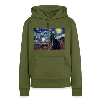 Sternennacht… aber die Katze denkt nach | Frauen Premium Hoodie - Khaki