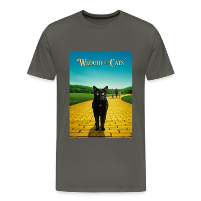 Wizard of Cats – Der gelbe Weg gehört Krümel | Männer Premium T-Shirt - Asphalt