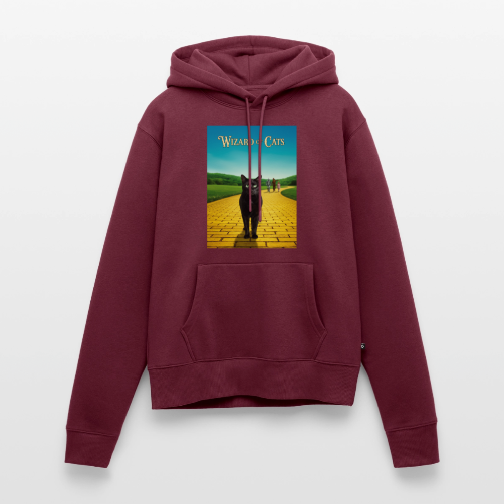 Wizard of Cats – Der gelbe Weg gehört Krümel | Frauen Premium Hoodie - Burgunderrot