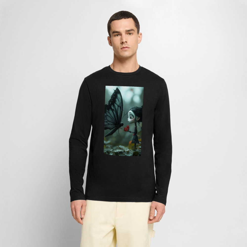 Mut für einen Moment | Männer Premium Bio Langarmshirt - Schwarz