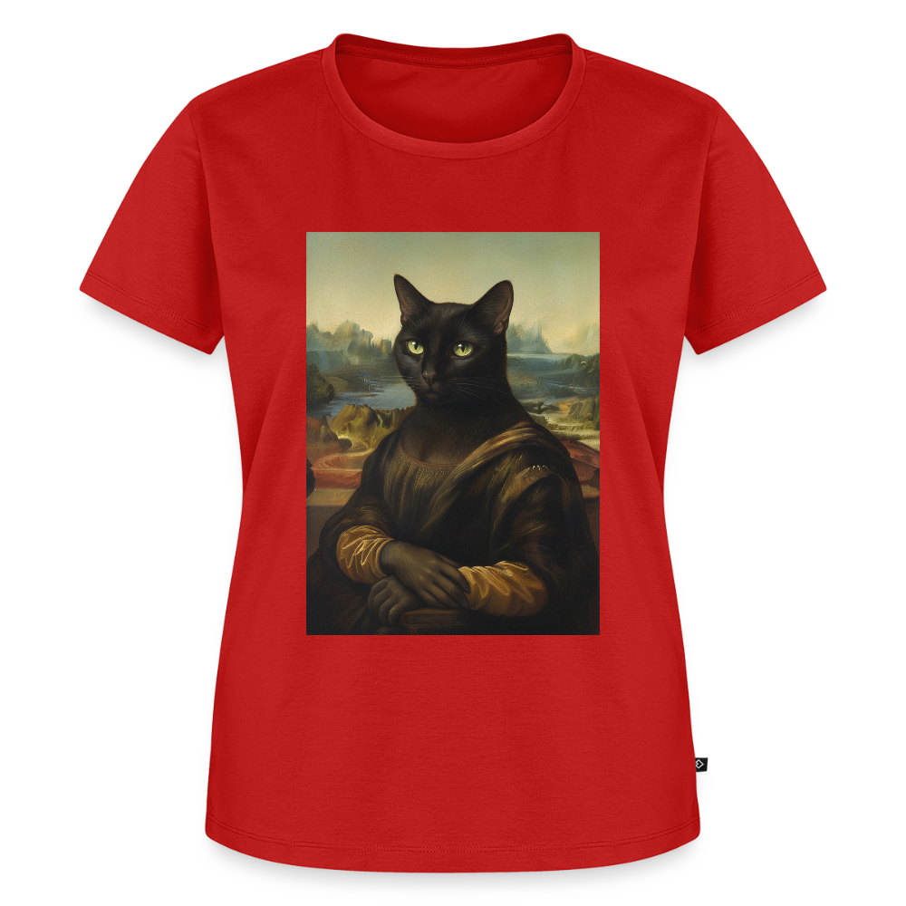 Mona Lisa… aber es ist eine Katze | Frauen Premium T-Shirt - Rot