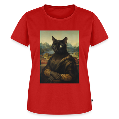 Mona Lisa… aber es ist eine Katze | Frauen Premium T-Shirt - Rot