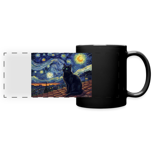 Sternennacht… aber die Katze denkt nach | Tasse - Schwarz