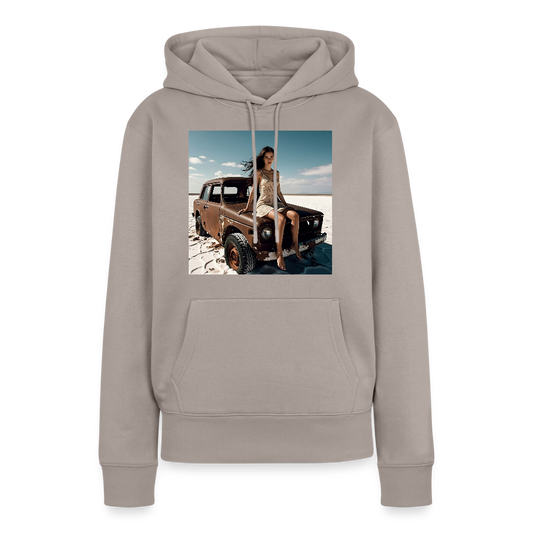Warten auf irgendwas | Frauen Premium Hoodie - Taupe