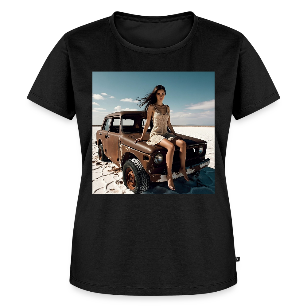 Warten auf irgendwas | Frauen Premium T-Shirt - Schwarz