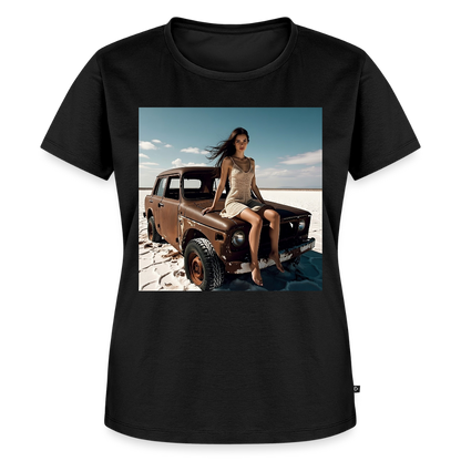 Warten auf irgendwas | Frauen Premium T-Shirt - Schwarz