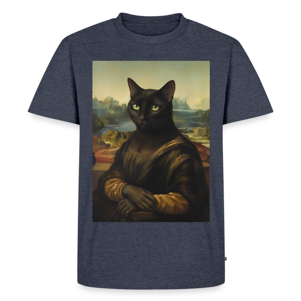 Mona Lisa… aber es ist eine Katze | Männer Premium T-Shirt - Jeansblau 