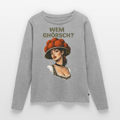 Wem ghörsch? – Schwarzwald Edition | Frauen Premium Bio Langarmshirt - Grau meliert