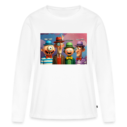 Gedankenkreise auf Hochtouren | Frauen Premium Bio Langarmshirt - Weiß