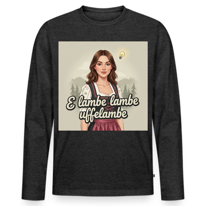 E Lambe, lambe, uffelambe – Alemannischer Geistesblitz | Männer Premium Bio Langarmshirt - Anthrazit meliert