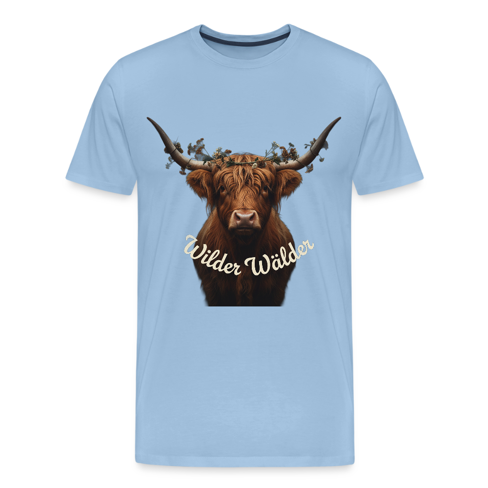 Wilder Wälder – Schwarzwald Highland Rind | Männer Premium T-Shirt - Sky