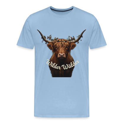 Wilder Wälder – Schwarzwald Highland Rind | Männer Premium T-Shirt - Sky