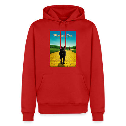 Wizard of Cats – Der gelbe Weg gehört Krümel | Männer Premium Hoodie - Rot