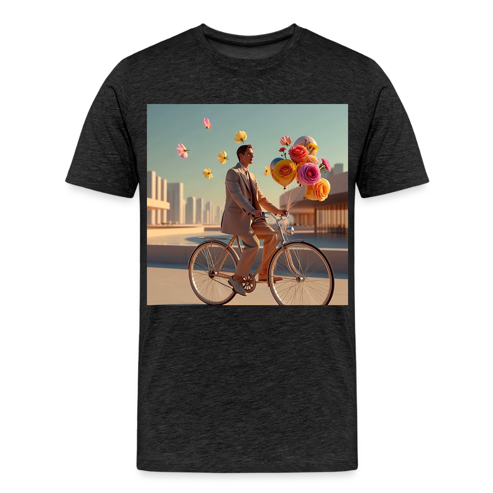 Fahrt ins Ungewisse (mit Blumen) | Männer Premium T-Shirt - Anthrazit