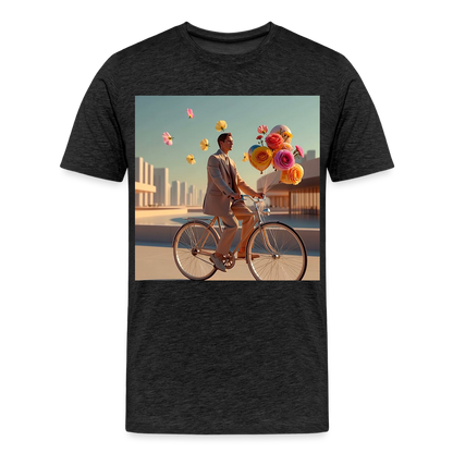 Fahrt ins Ungewisse (mit Blumen) | Männer Premium T-Shirt - Anthrazit