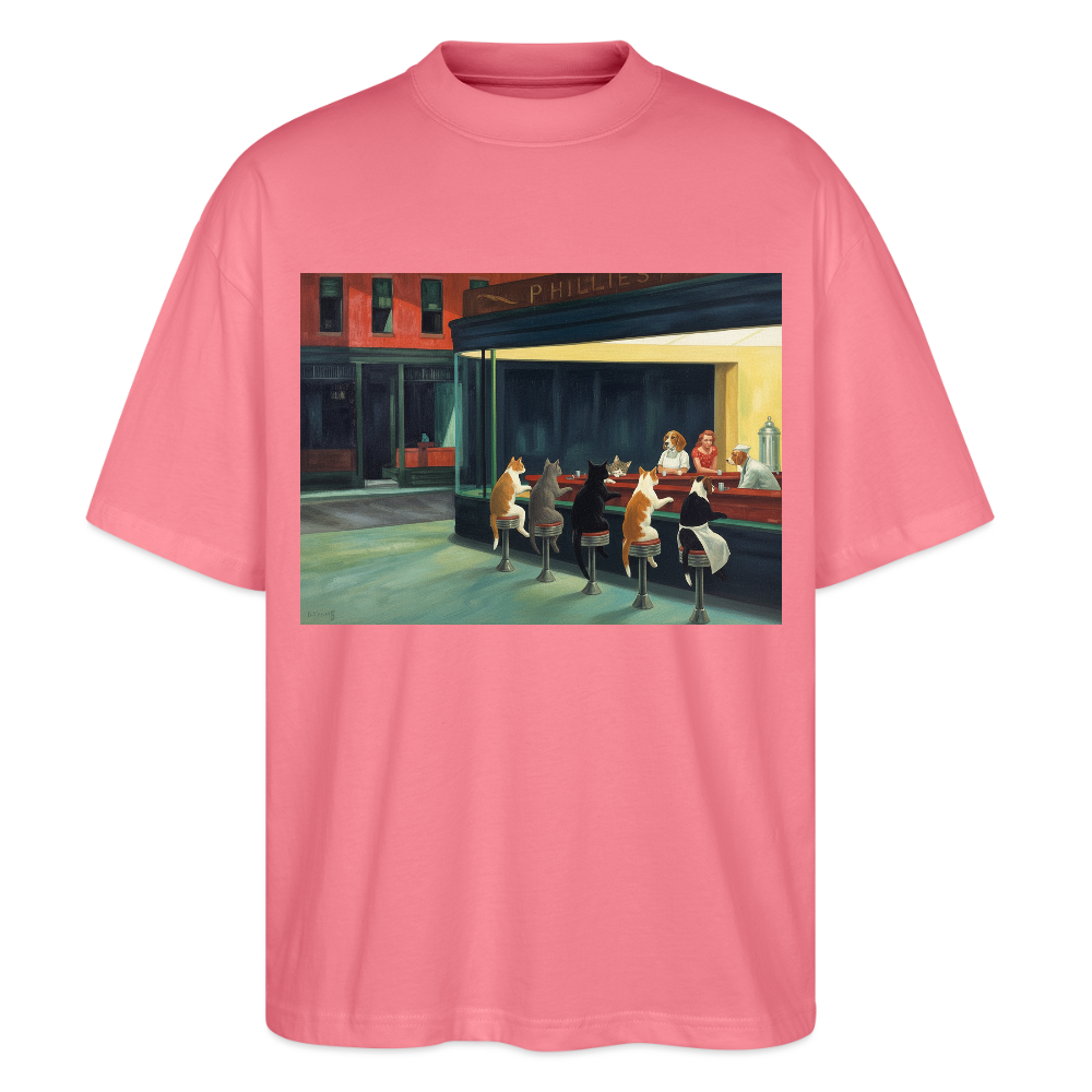 Wenn Hopper Katzen gemalt hätte | Stanley/Stella Oversized Unisex Bio T-Shirt Blaster - Pink 