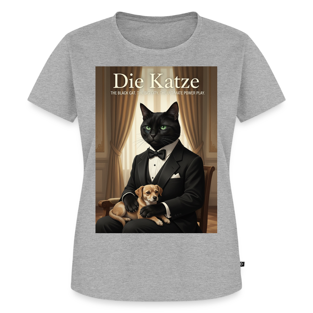 Die Katze – Krümel regelt das | Frauen Premium T-Shirt - Grau meliert
