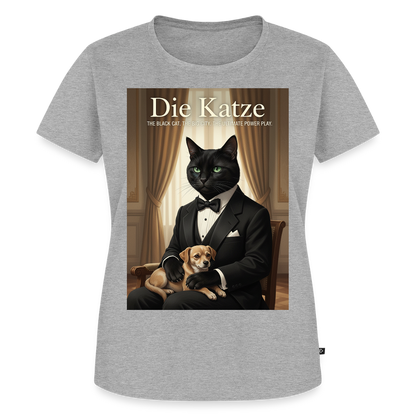 Die Katze – Krümel regelt das | Frauen Premium T-Shirt - Grau meliert