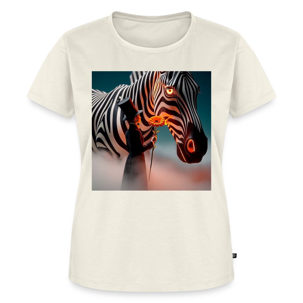 Blumen für ein Zebra | Frauen Premium T-Shirt - Naturweiß