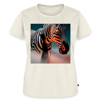 Blumen für ein Zebra | Frauen Premium T-Shirt - Naturweiß
