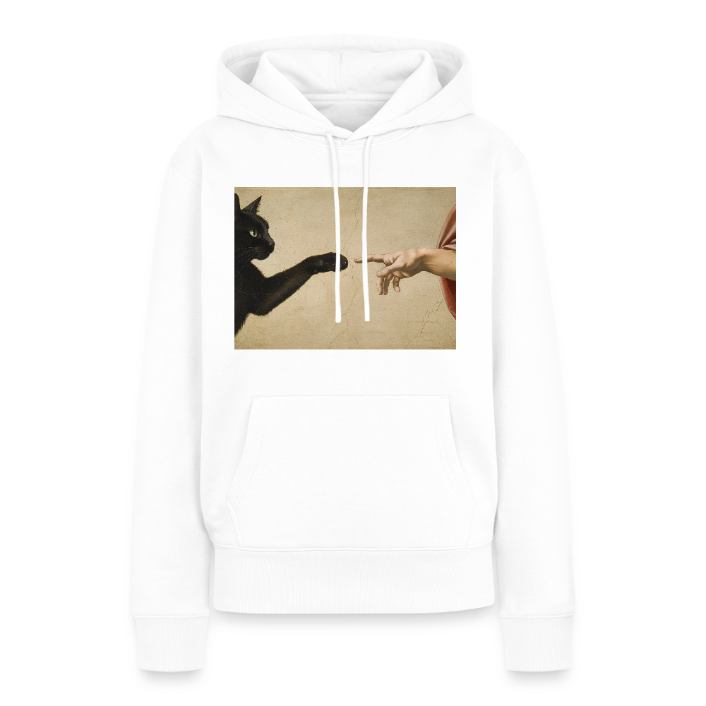 Die Erschaffung Adams… aber die Katze war schneller | Frauen Premium Hoodie - Weiß