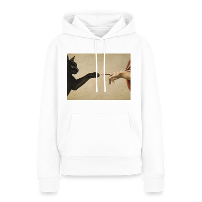 Die Erschaffung Adams… aber die Katze war schneller | Frauen Premium Hoodie - Weiß