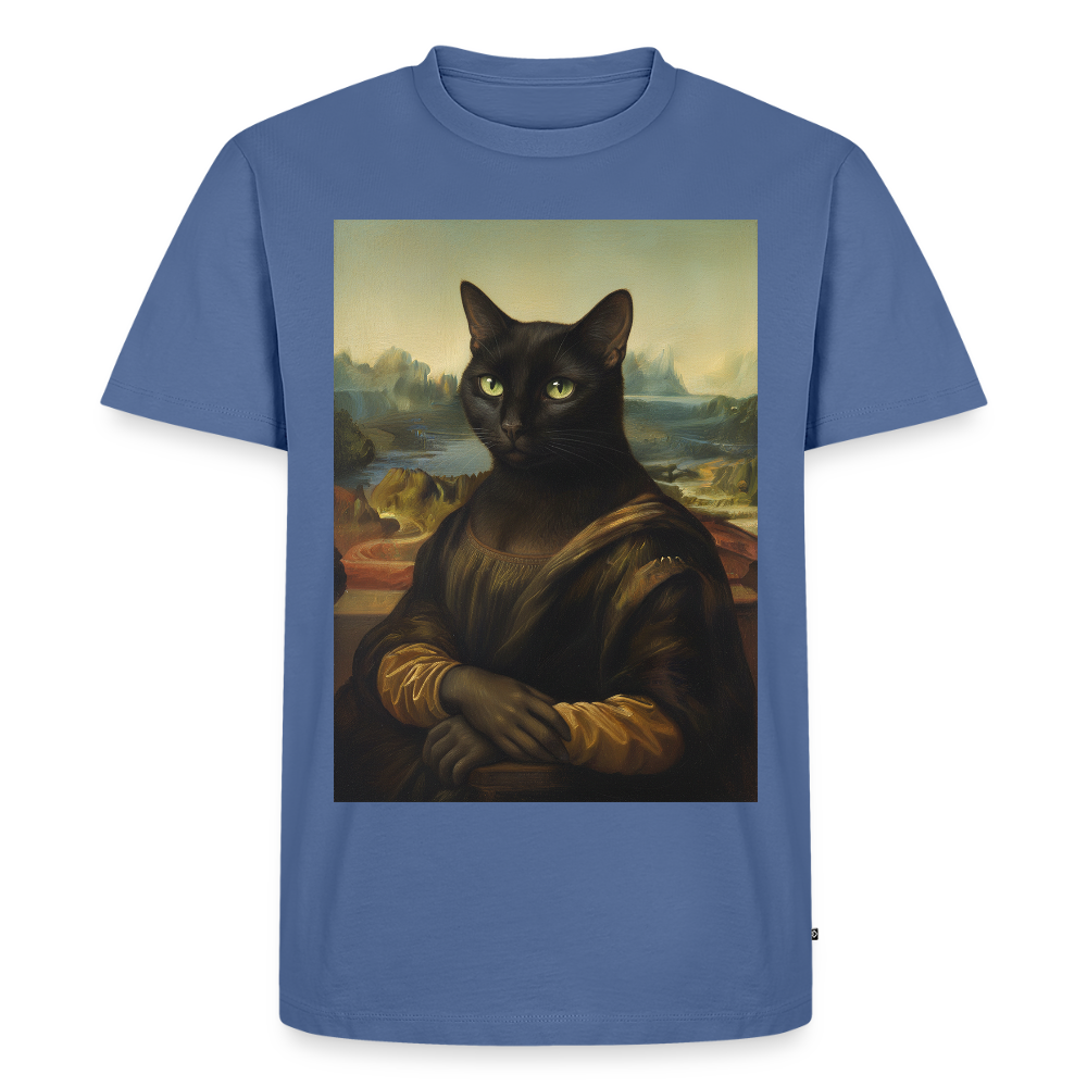 Mona Lisa… aber es ist eine Katze | Männer Premium T-Shirt - Taubenblau