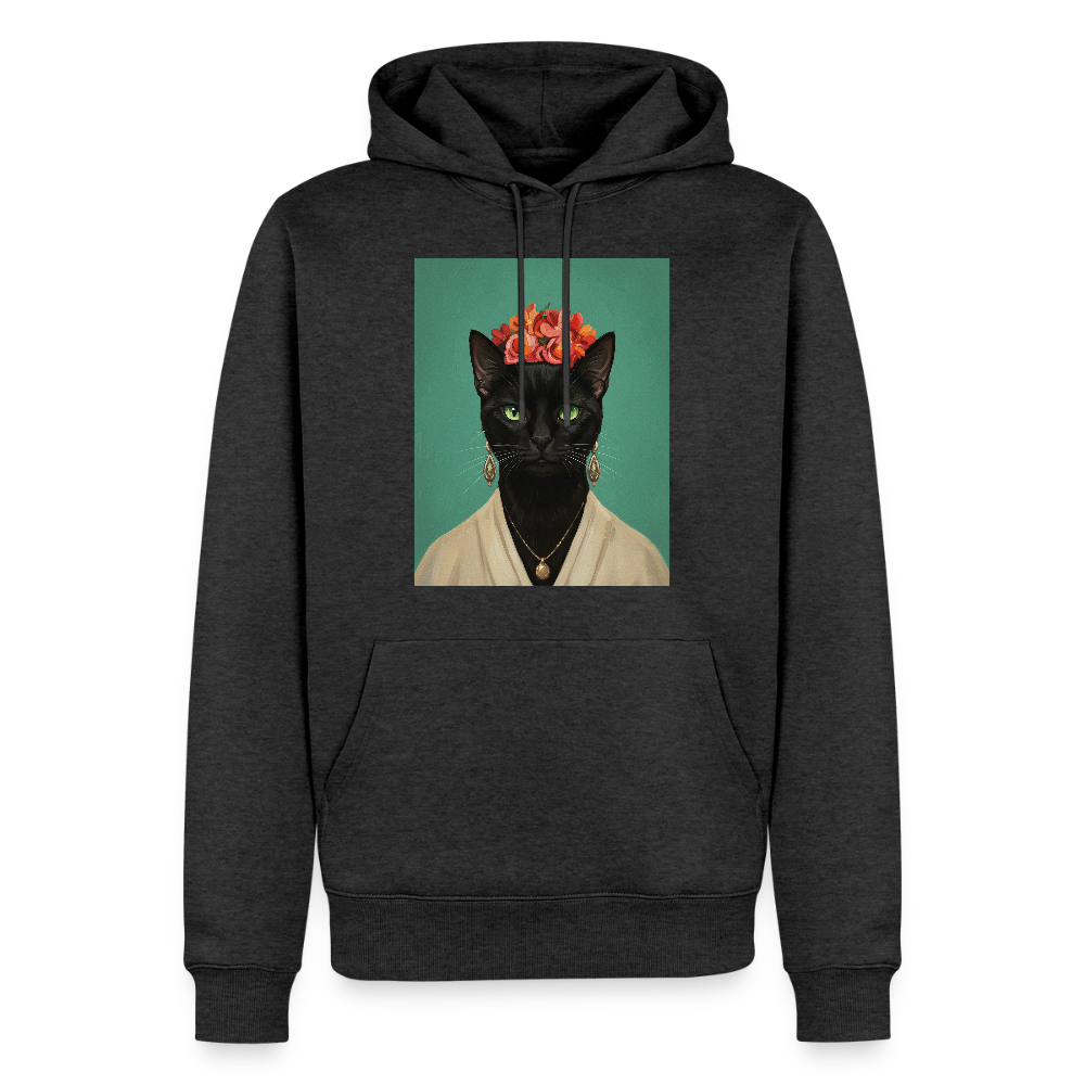 Frida Katze – Künstlerisches Katzenporträt | Premium Herren Hoodie - heather anthracite