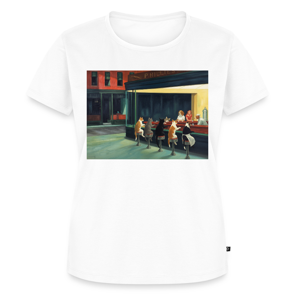 Wenn Hopper Katzen gemalt hätte | Frauen Premium T-Shirt - Weiß