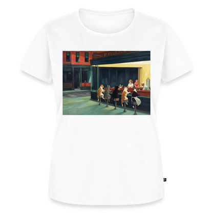 Wenn Hopper Katzen gemalt hätte | Frauen Premium T-Shirt - Weiß