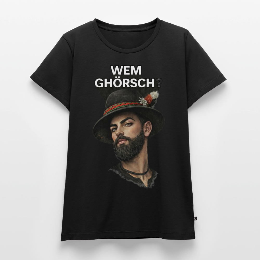 Wem ghörsch? – Alemannische Klärung | Frauen Premium T-Shirt - Schwarz