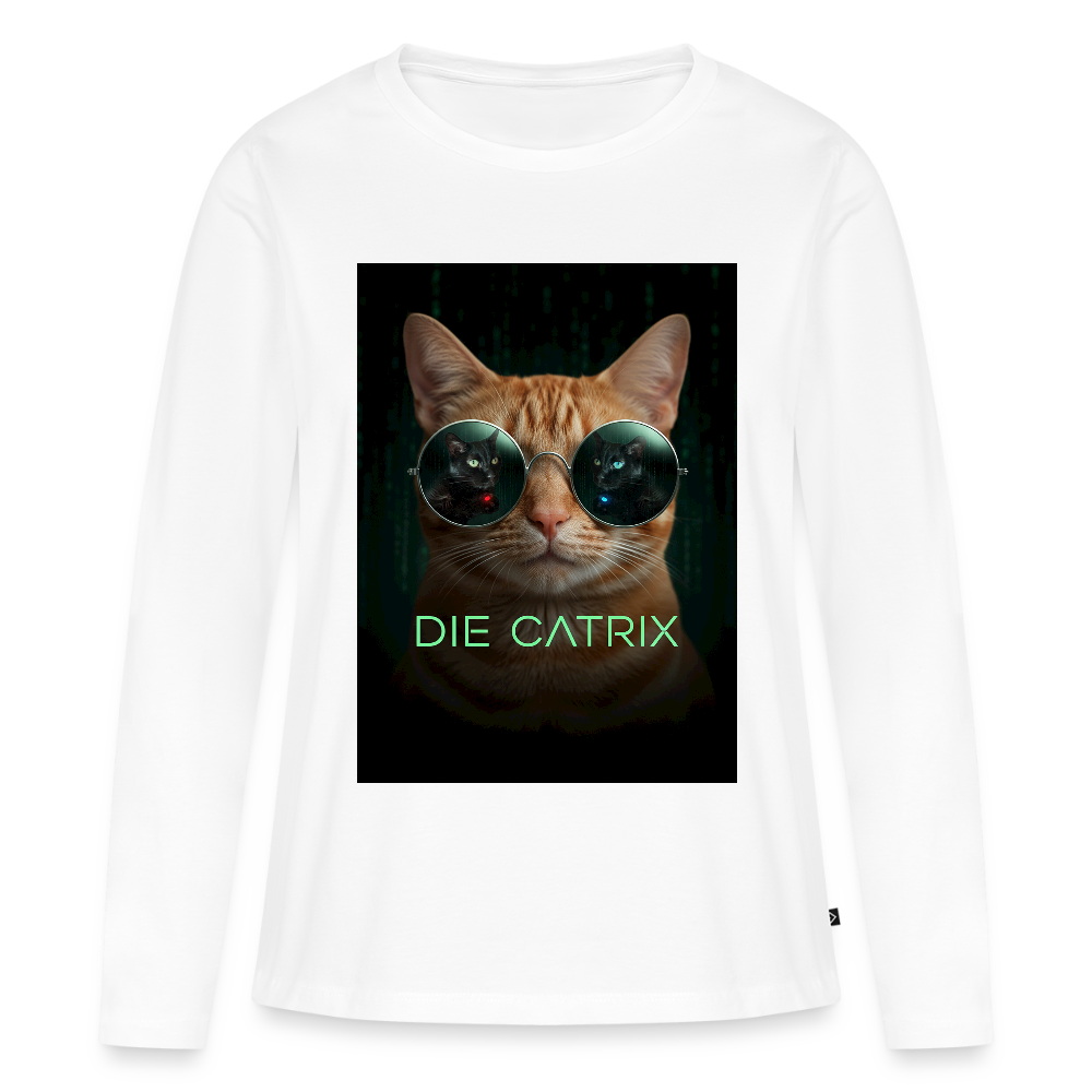 Die Catrix – Krümel erwacht | Frauen Premium Bio Langarmshirt - Weiß