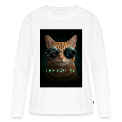 Die Catrix – Krümel erwacht | Frauen Premium Bio Langarmshirt - Weiß
