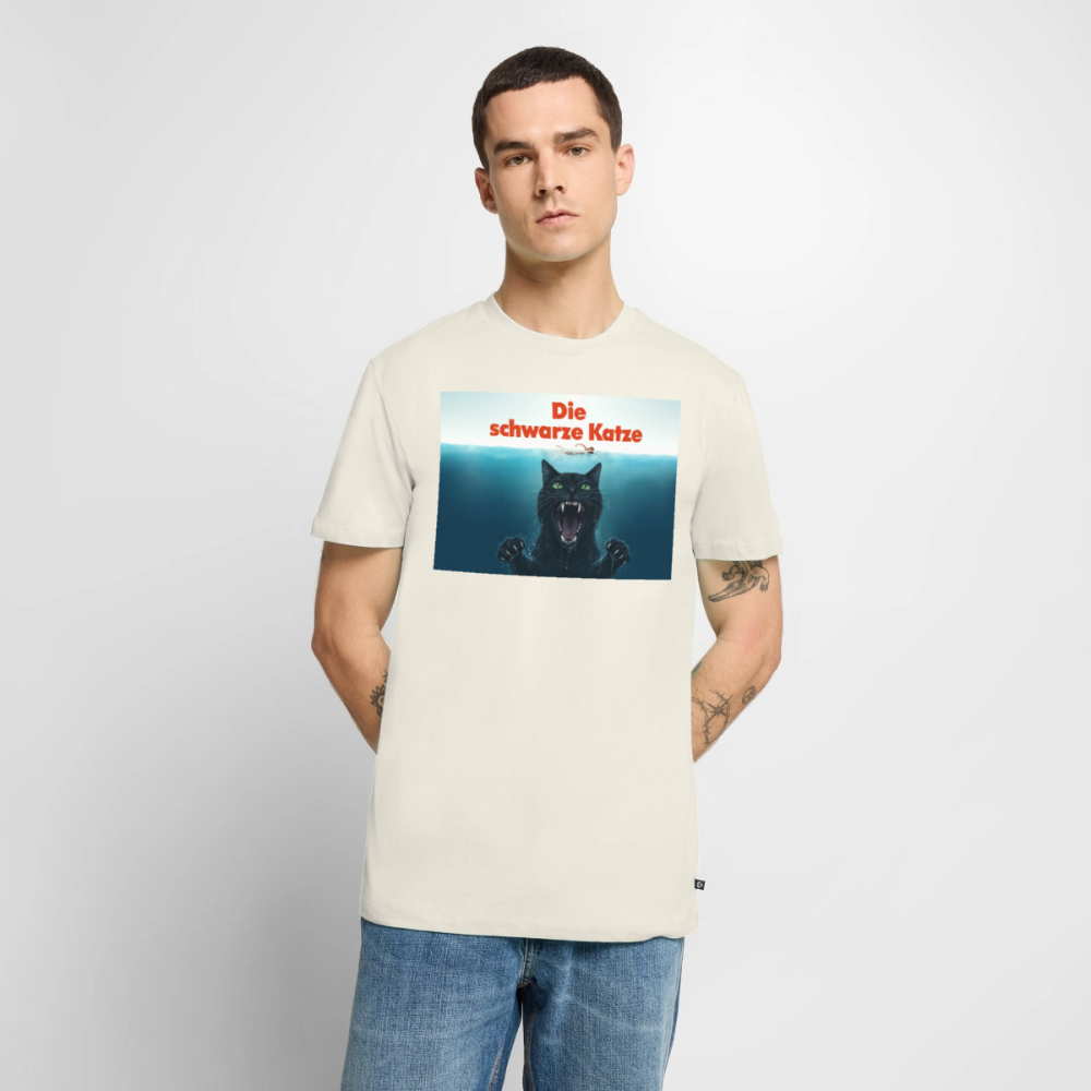Die schwarze Katze – Krümel taucht auf | Männer Premium T-Shirt - Naturweiß