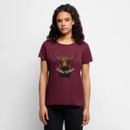Wilder Wälder – Schwarzwald Highland Rind | Frauen Premium T-Shirt - Burgunderrot