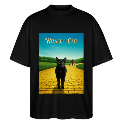 Wizard of Cats – Der gelbe Weg gehört Krümel | Stanley/Stella Oversized Unisex Bio T-Shirt Blaster - Schwarz