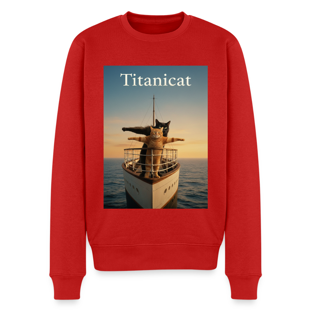 Titanicat – Ich bin der König der Kratzbäume |  Männer Premium Pullover - Rot