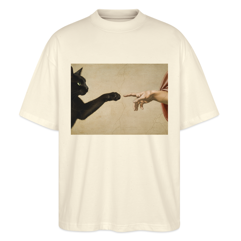 Die Erschaffung Adams… aber die Katze war schneller | Stanley/Stella Oversized Unisex Bio T-Shirt Blaster - Natur