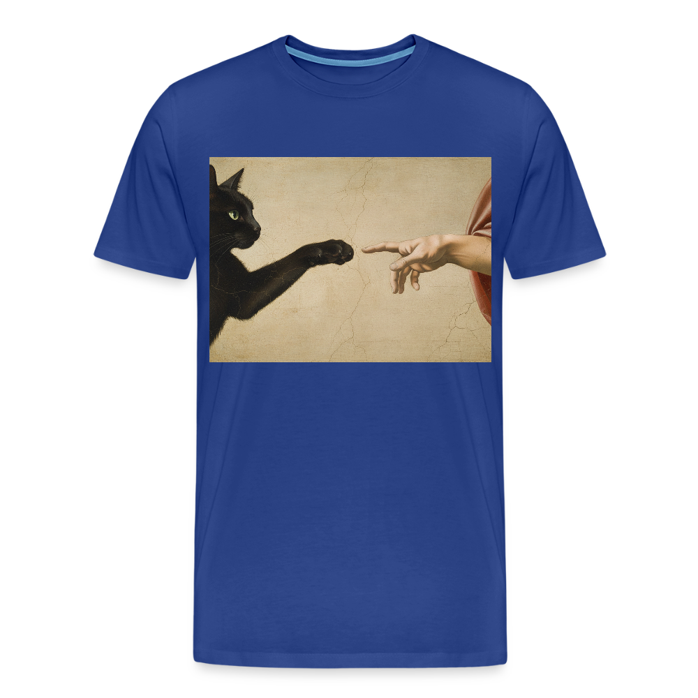 Die Erschaffung Adams… aber die Katze war schneller | Männer Premium T-Shirt - Königsblau