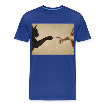 Die Erschaffung Adams… aber die Katze war schneller | Männer Premium T-Shirt - Königsblau