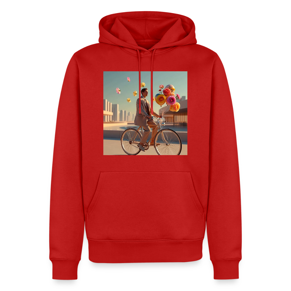 Fahrt ins Ungewisse (mit Blumen) | Männer Premium Hoodie - Rot