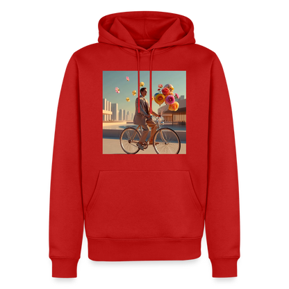 Fahrt ins Ungewisse (mit Blumen) | Männer Premium Hoodie - Rot