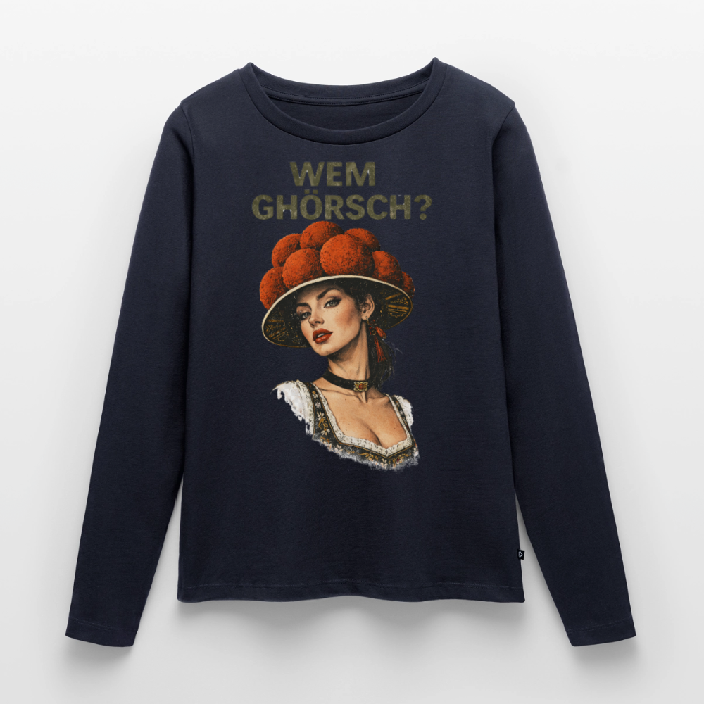Wem ghörsch? – Schwarzwald Edition | Frauen Premium Bio Langarmshirt - Navy