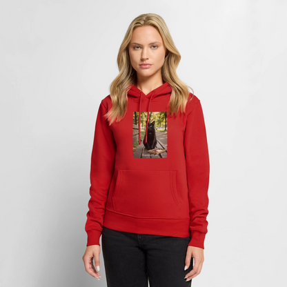 Forrest Cat – Krümel wartet | Frauen Premium Hoodie - Rot