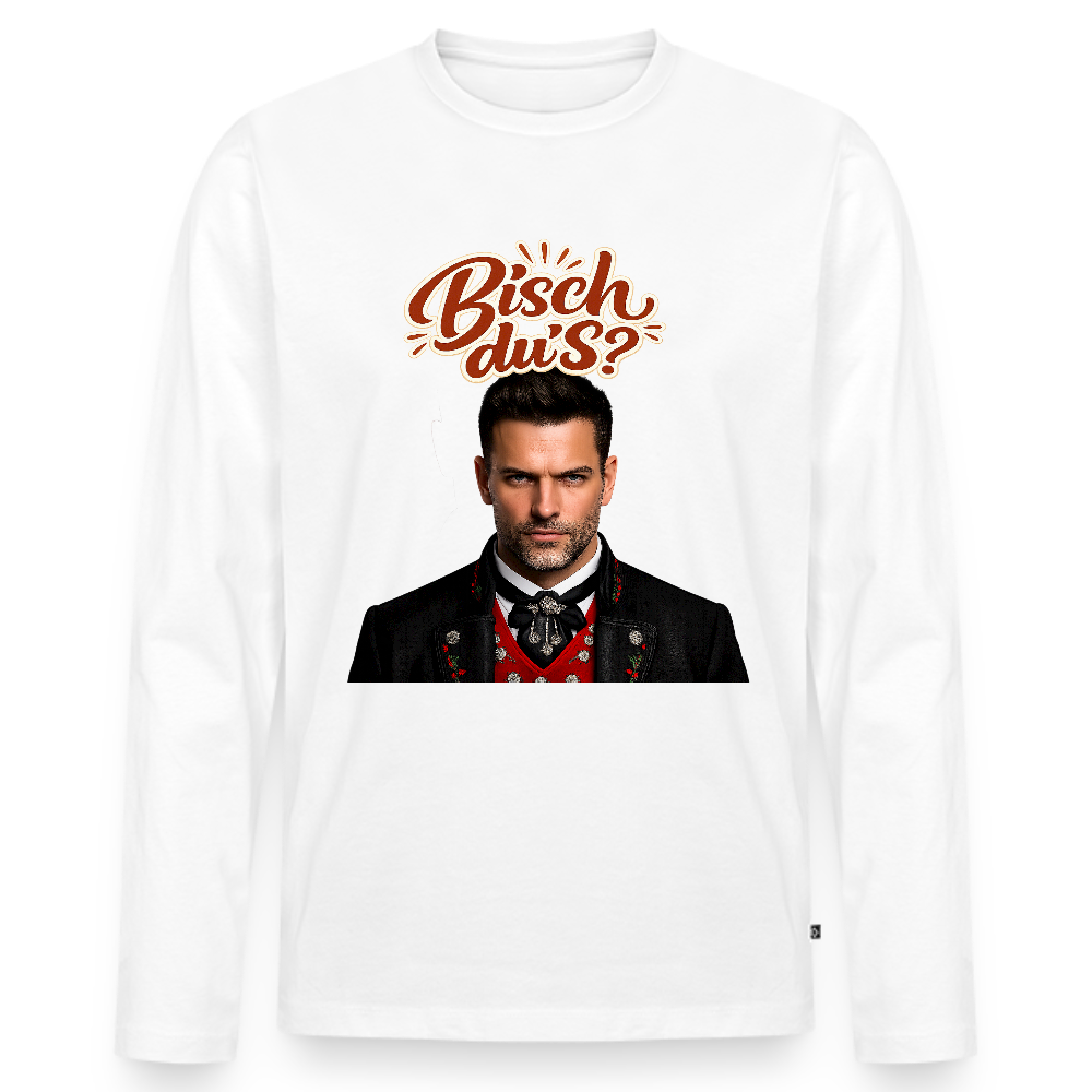 Bisch du’s? – Schwarzwaldkerl | Männer Premium Bio Langarmshirt - Weiß