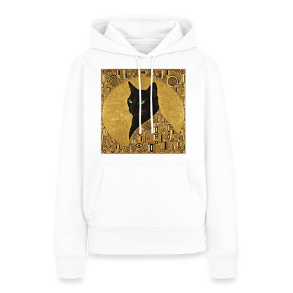 Adele… aber sie schnurrt – Goldene Katze à la Klimt | Frauen Premium Hoodie - Weiß