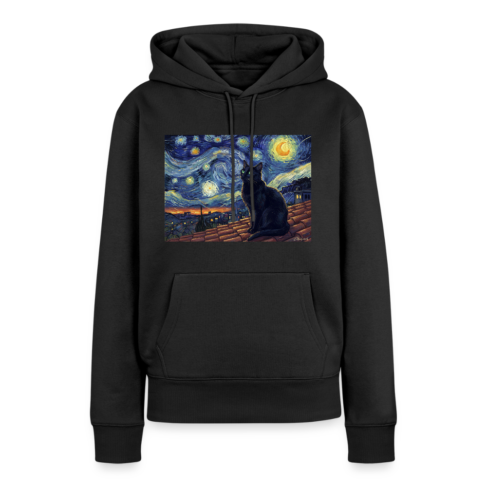 Sternennacht… aber die Katze denkt nach | Frauen Premium Hoodie - Schwarz