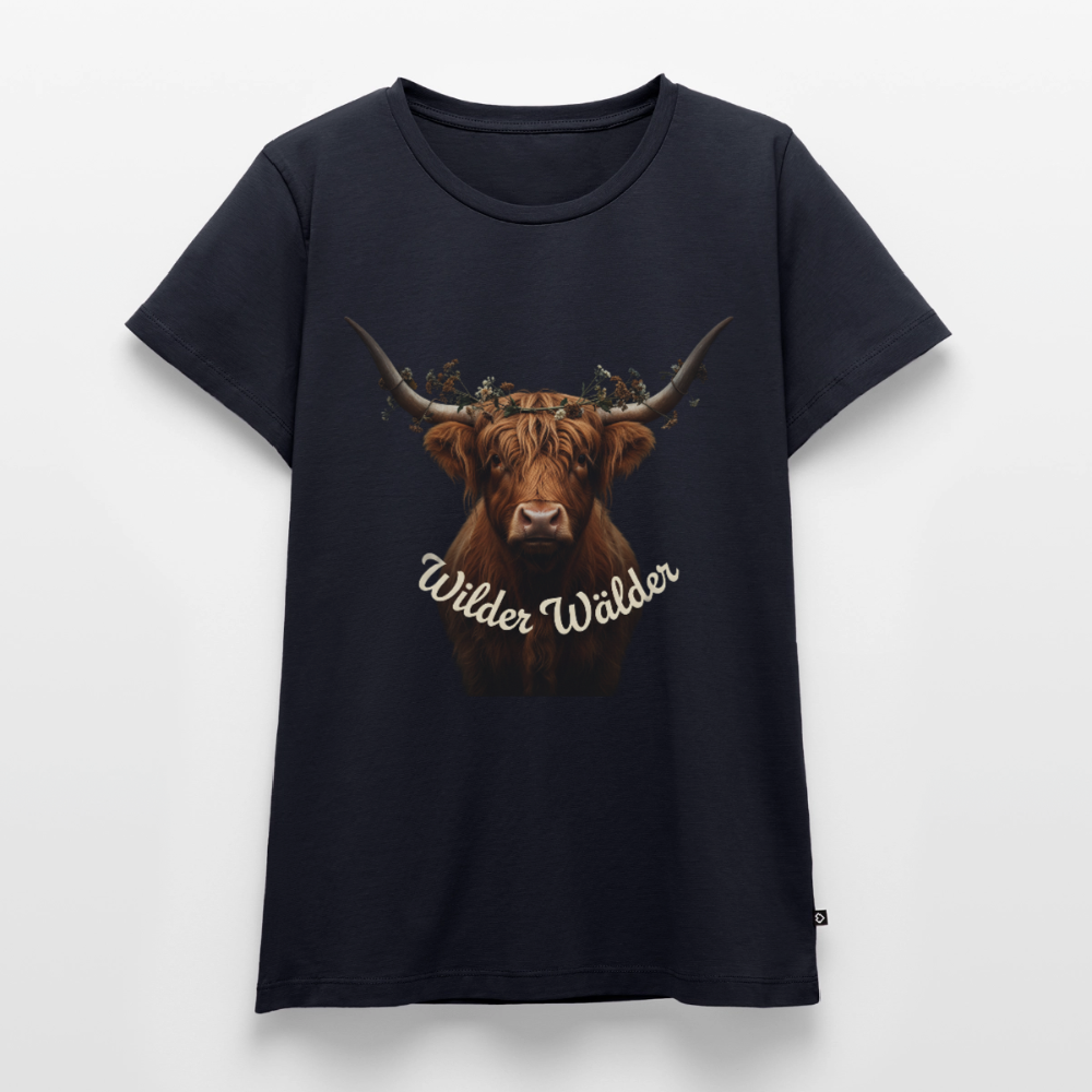 Wilder Wälder – Schwarzwald Highland Rind | Frauen Premium T-Shirt - Navy