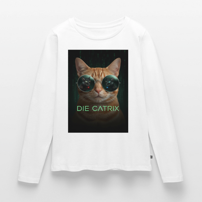 Die Catrix – Krümel erwacht | Frauen Premium Bio Langarmshirt - Weiß